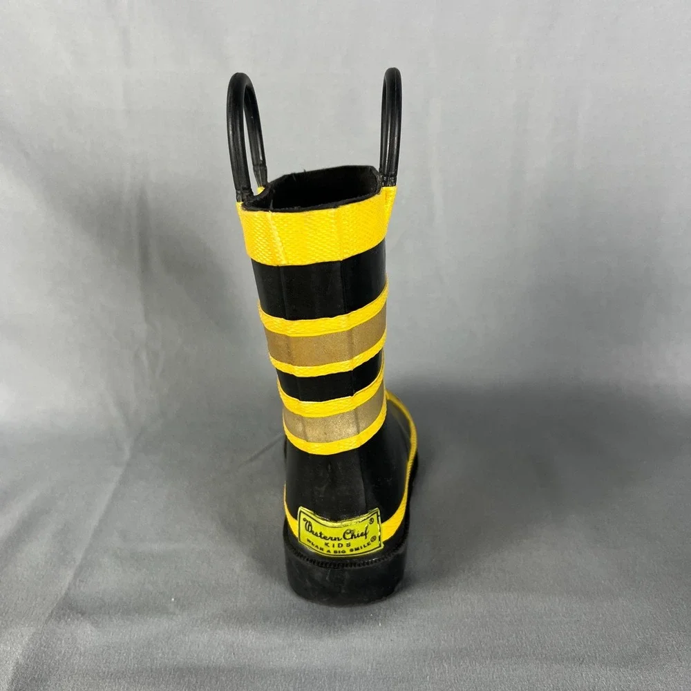 Western Chief F.D.U.S.A. 282 Firechief Kids 5 Black Pull On Waterproof Rain Boot